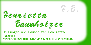 henrietta baumholzer business card